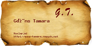 Güns Tamara névjegykártya